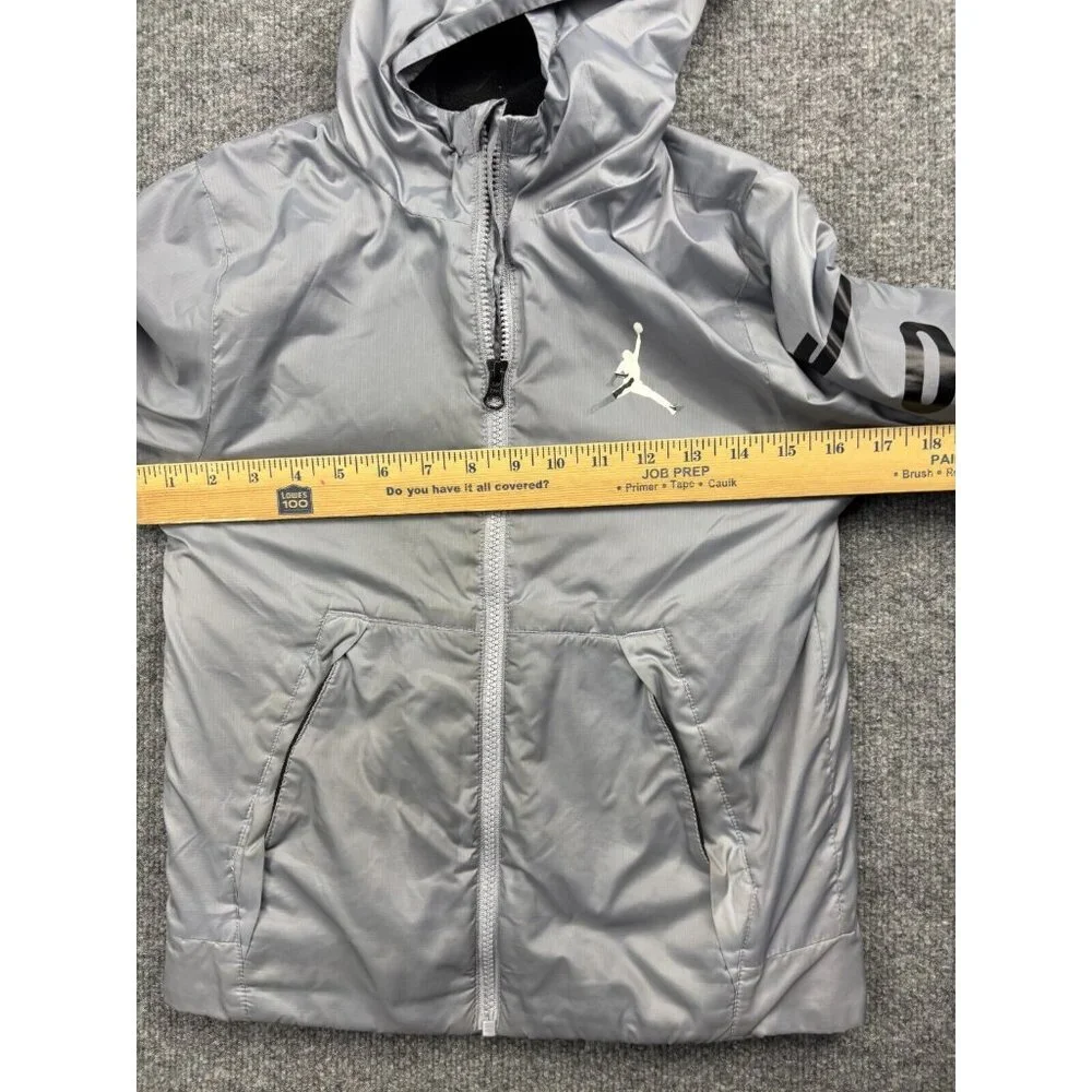 Air Jordan Jacket Youth Small Gray‎ Zip Up Hooded Fleece Lined Jumpman #23